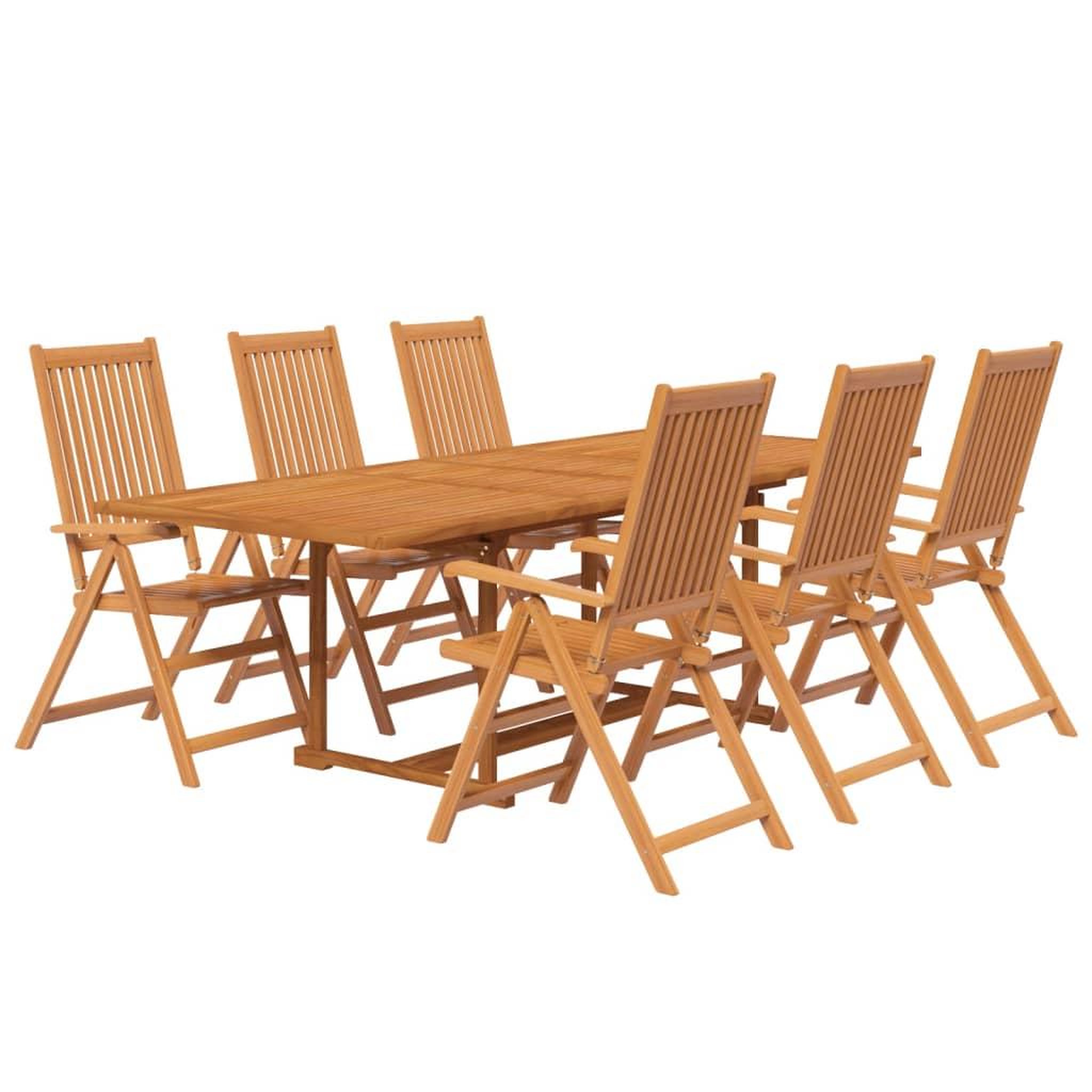Voir la diapositive 3 : VIDAXL Ensemble a manger de jardin 7 pcs Bois d'acacia massif 160-240 cm