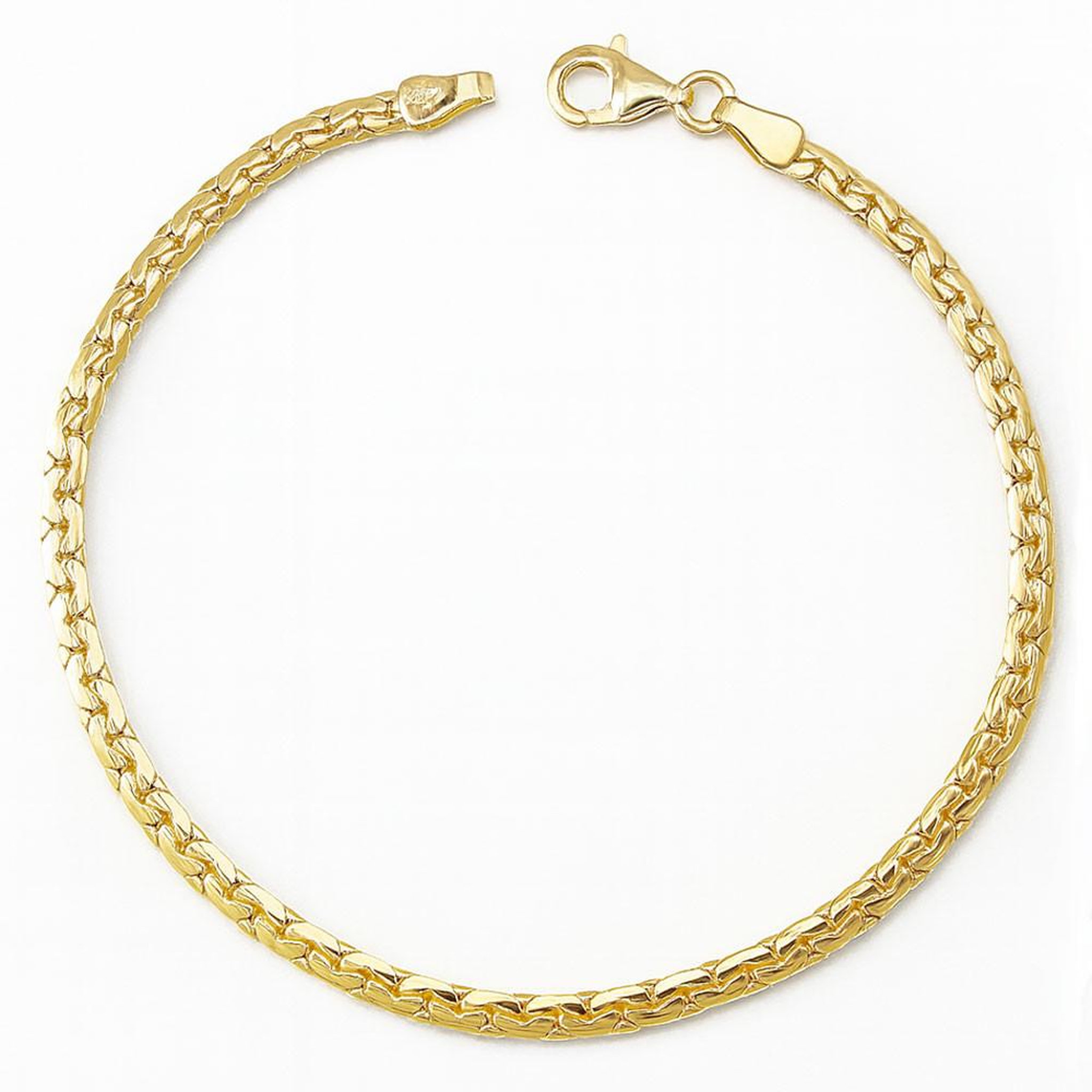 Voir la diapositive 1 : L'ATELIER D'AZUR Bracelet Or 18 Carats 750 Jaune Maille Haricot - Femme