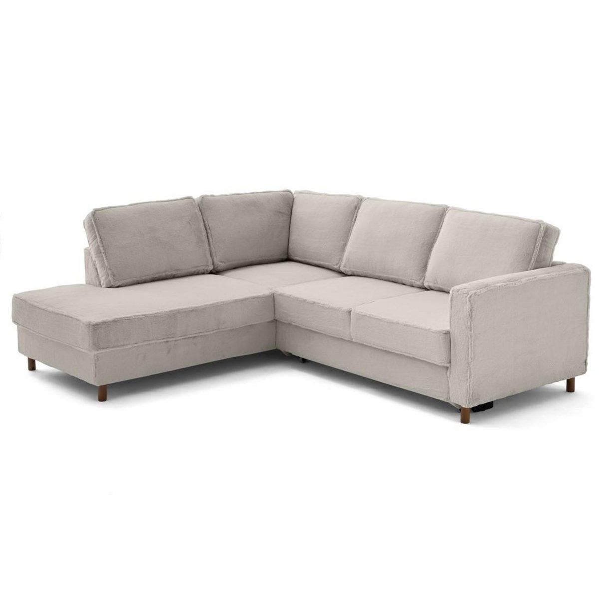 LISA DESIGN Jake - canapé d'angle gauche 5 places convertible en fausse fourrure