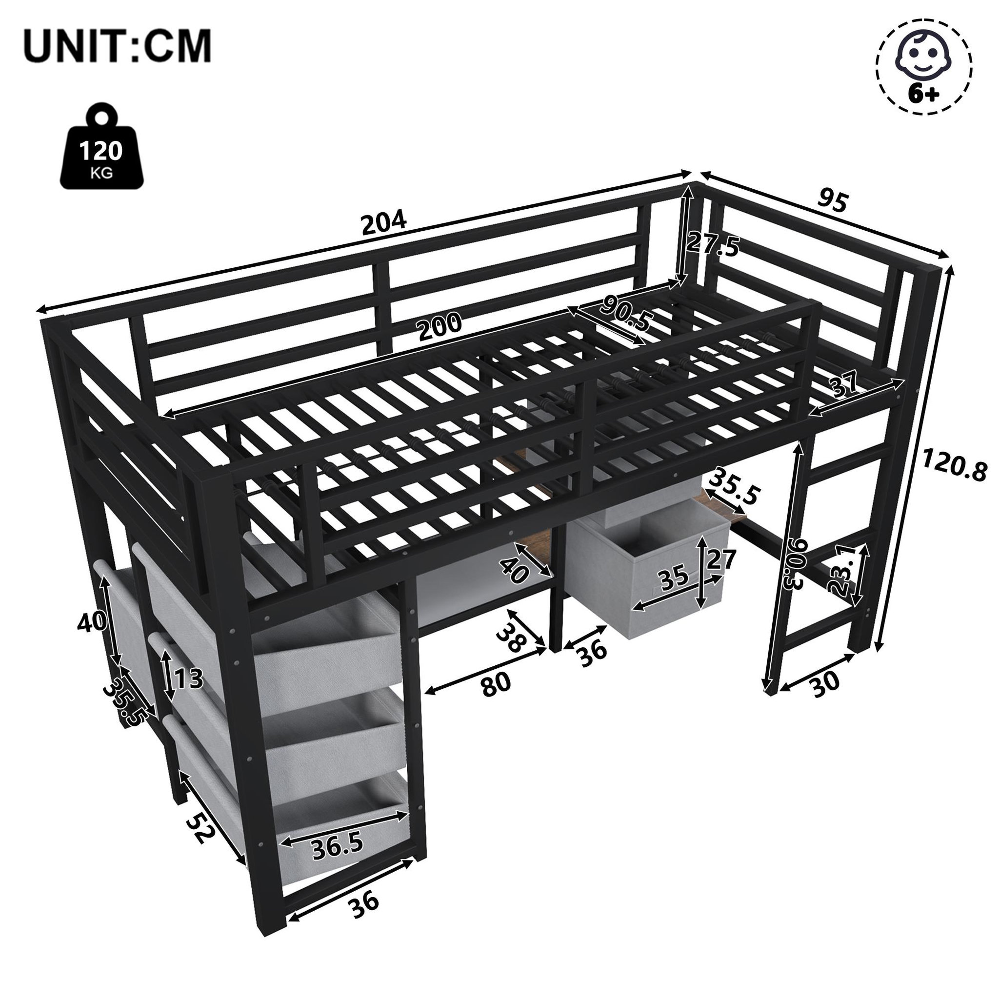 Voir la diapositive 3 : MERAX Lit mezzanine enfant