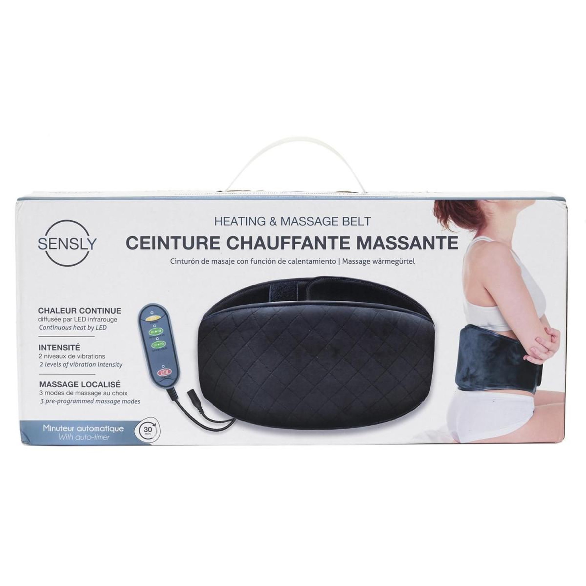 Voir la diapositive 3 : SENSLY Ceinture Chauffante  Massante  114cm Noir