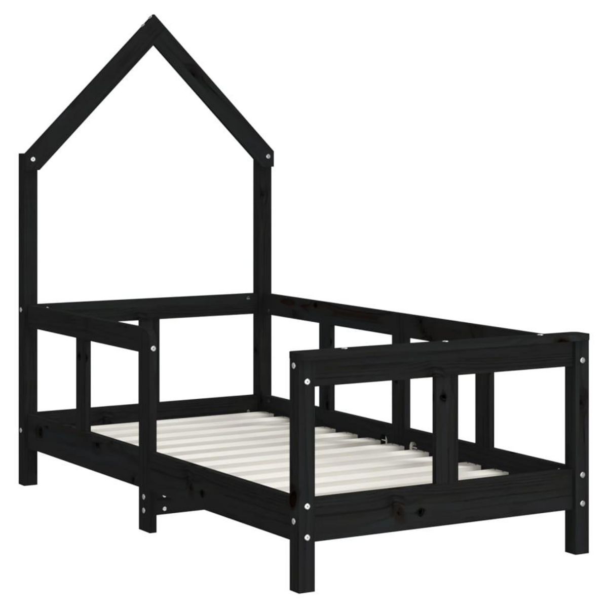VIDAXL Cadre de lit pour enfant noir 70x140 cm bois de pin massif