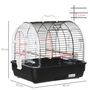 Voir la diapositive 3 : PAWHUT Cage à oiseaux portable 2 mangeoires 2 perchoirs 3 portes plateau excrément amovible poignée transport métal PS noir