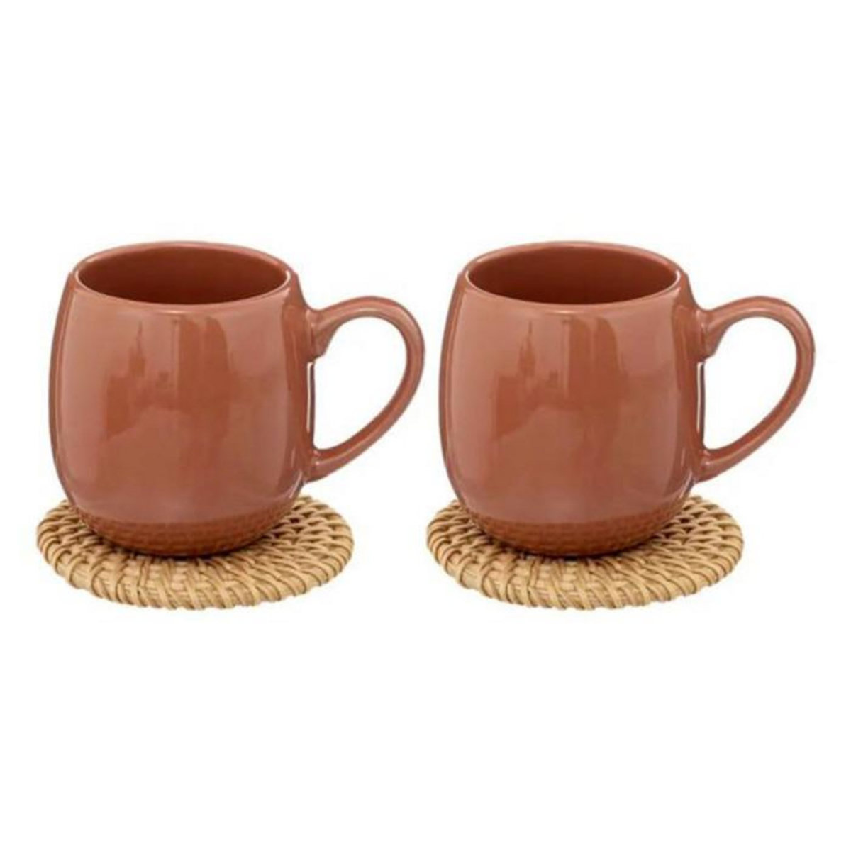 SECRET DE GOURMET Lot de 2 Tasses à Café  Alicante  10cl Terracotta