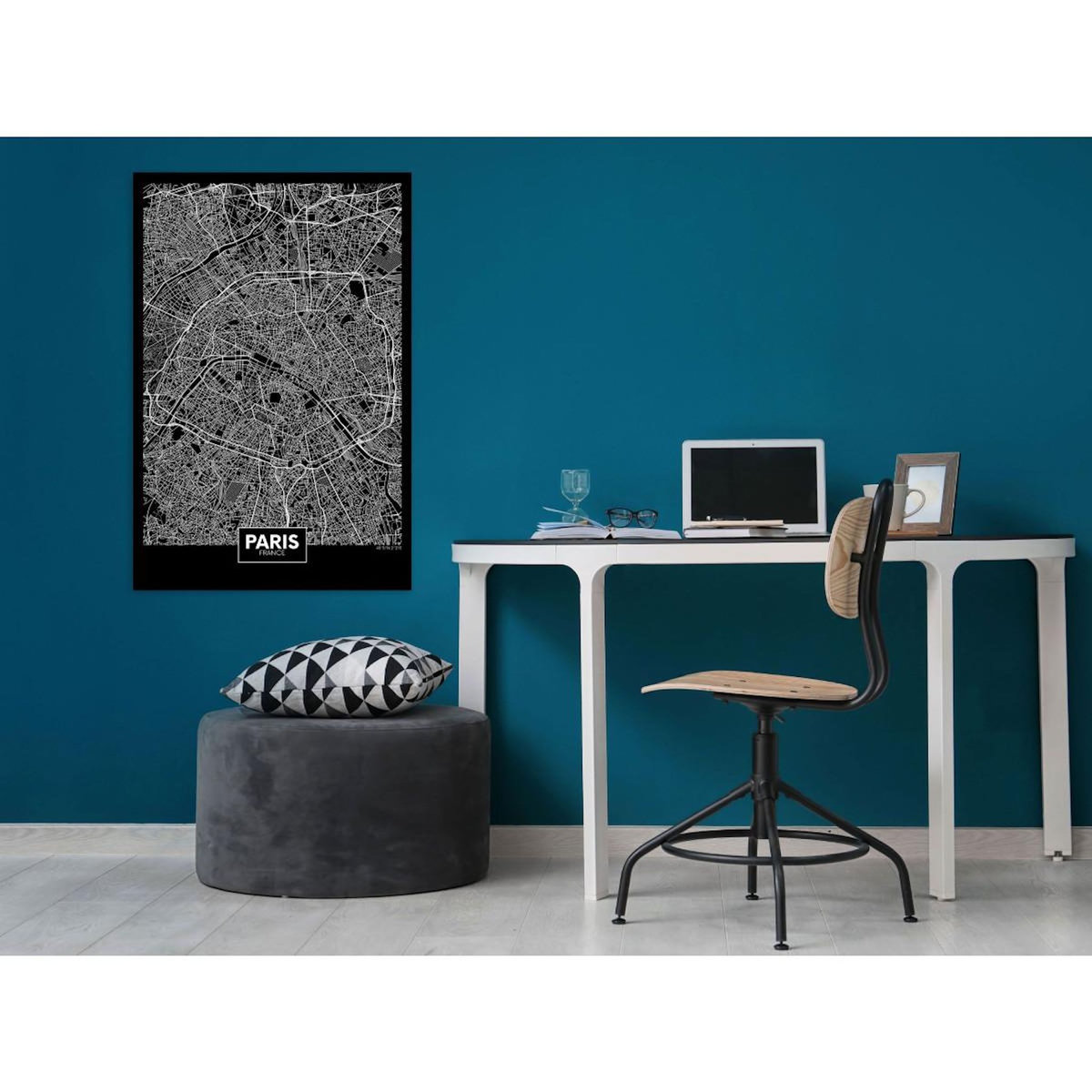 Paris Prix Tableau Imprimé  Dark Map of Paris
