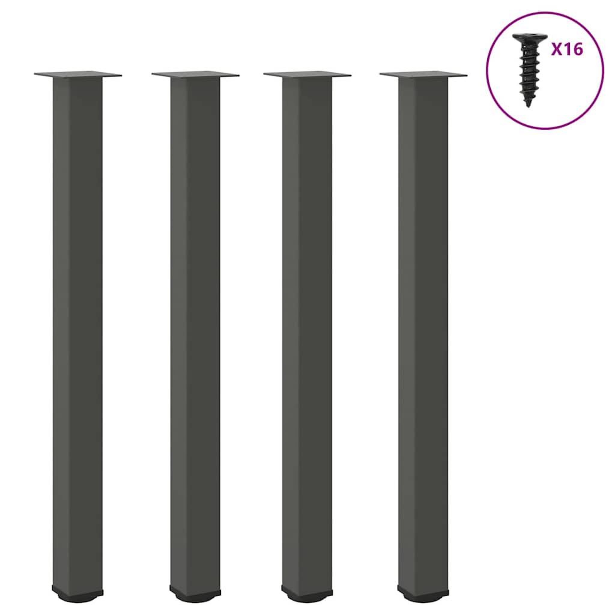 VIDAXL Pieds de table basse anthracite 4 pcs 110-112 cm acier