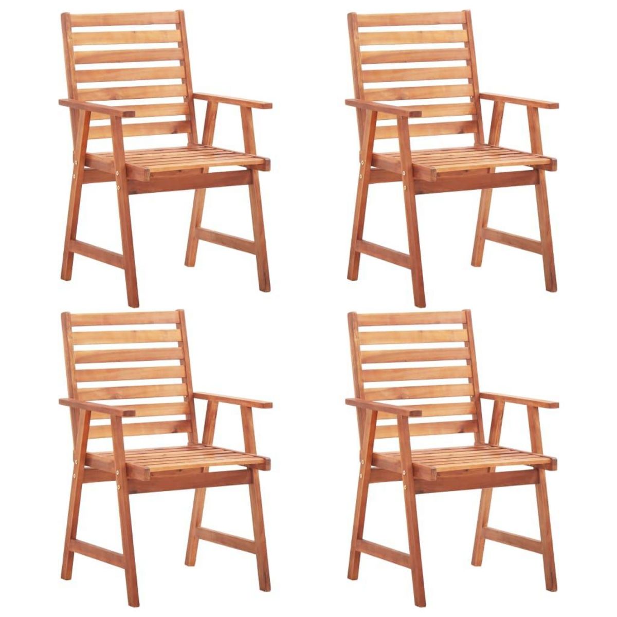 VIDAXL Chaises a manger d'exterieur lot de 4 Acacia massif