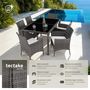Voir la diapositive 2 : tectake Salon de jardin pour 6 personnes gris/blanc