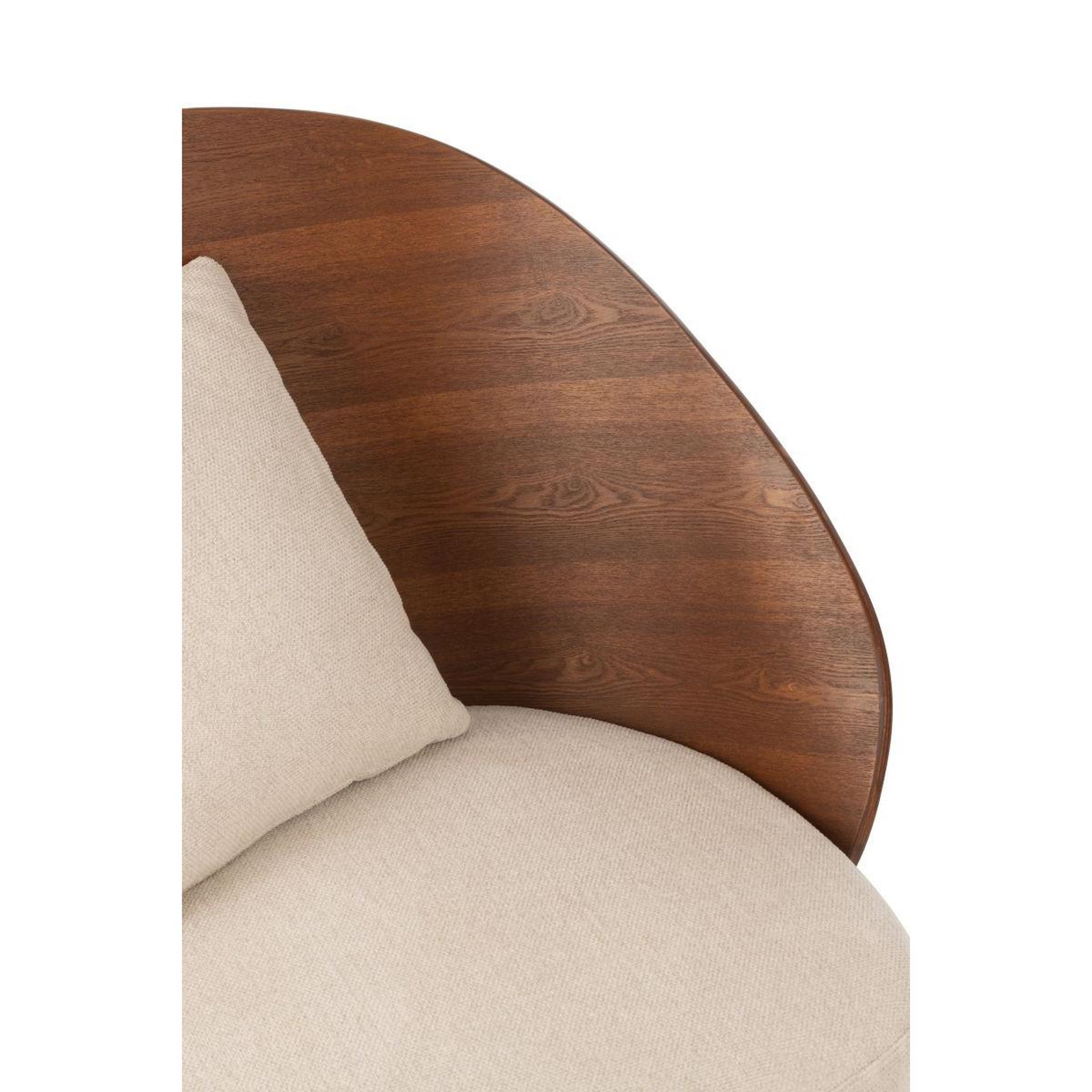 Voir la diapositive 6 : J-LINE Fauteuil lounge design  lone  81cm marron & beige