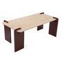 Voir la diapositive 1 : Paris Prix Table Basse Effet Travertin  Misty  120cm Beige & Marron