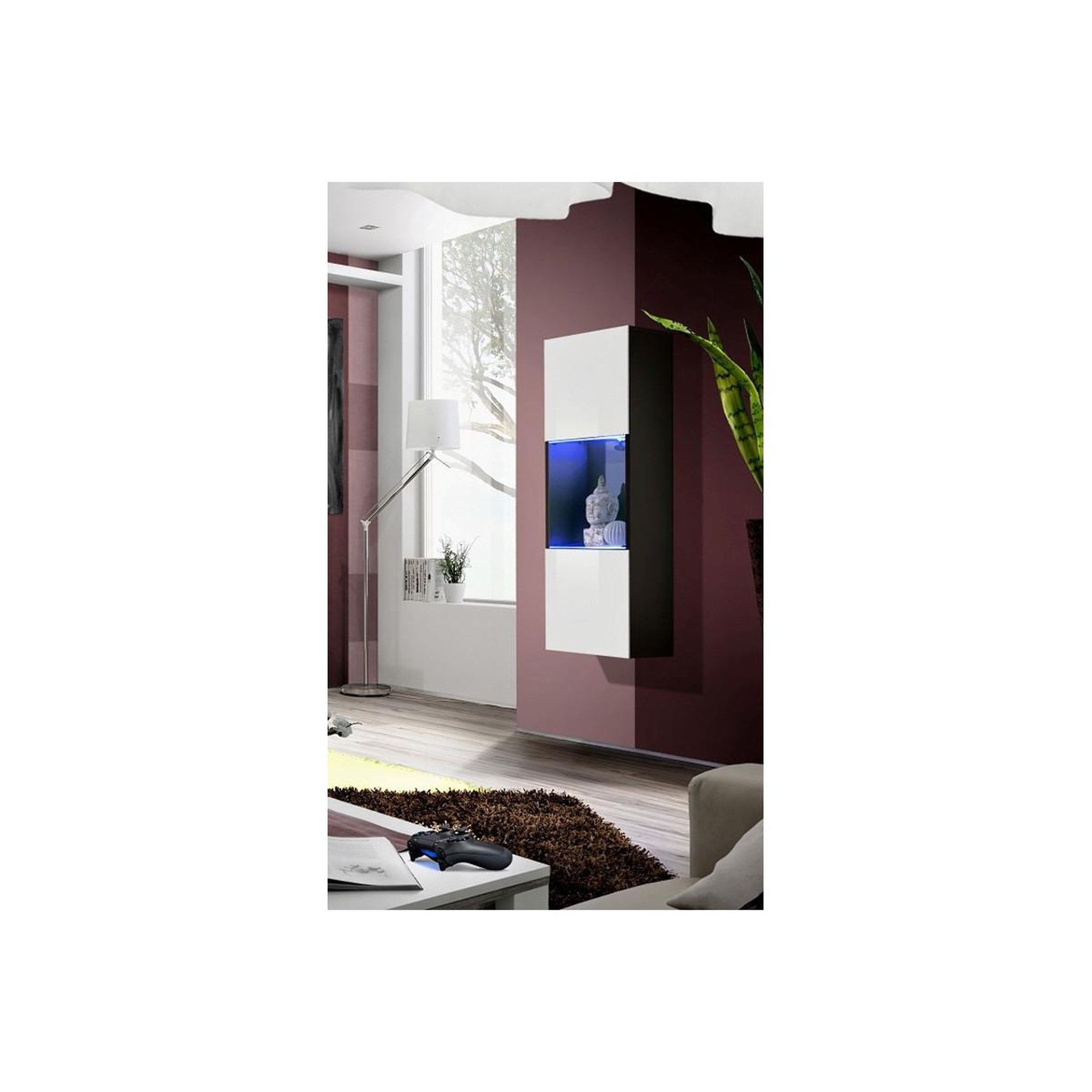 Voir la diapositive 2 : Paris Prix Vitrine led murale design  fly a3  126cm blanc & noir