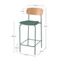 Voir la diapositive 4 : Rendez vous déco Lot de 2 chaises pour îlot central en tissu bleu canard 65 cm-Alba