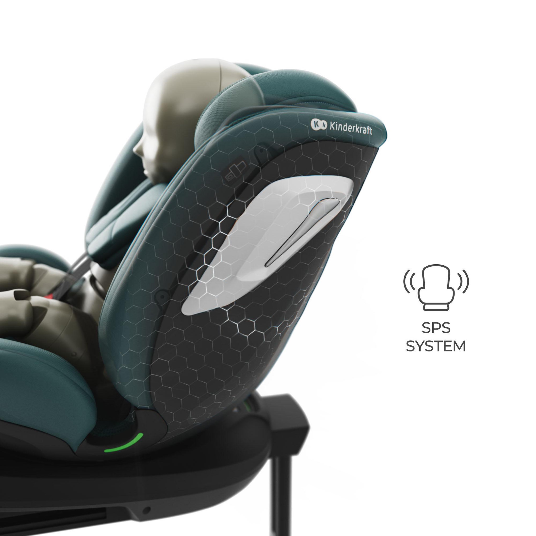Voir la diapositive 5 : KINDERKRAFT Kinderkraft I-GROW 2 PLUS Siège Auto i-Size 40–150 cm (0–12 ans), Dos à la route jusqu'à 105 cm, 5 inclinaisons, ISOFIX + Top Tether, H-GUARD+ & SPS+, Vert