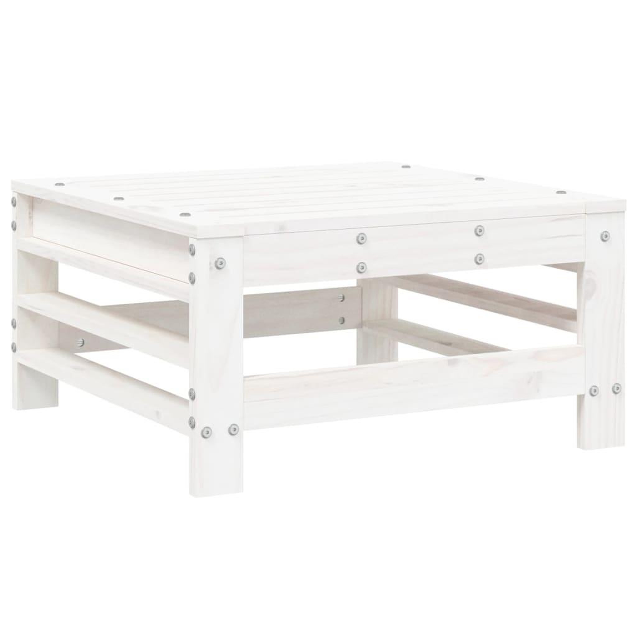 Voir la diapositive 5 : VIDAXL Salon de jardin 9 pcs Blanc Bois de pin massif