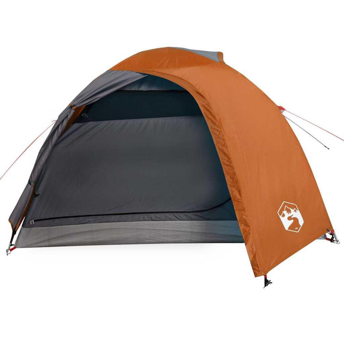 VIDAXL Tente de camping a dome 4 personnes gris et orange impermeable