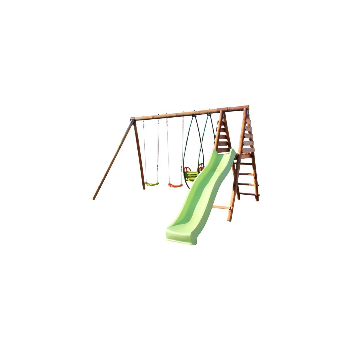 Soulet Portique balançoire avec toboggan - Bois - H2,20m - NARCISSE