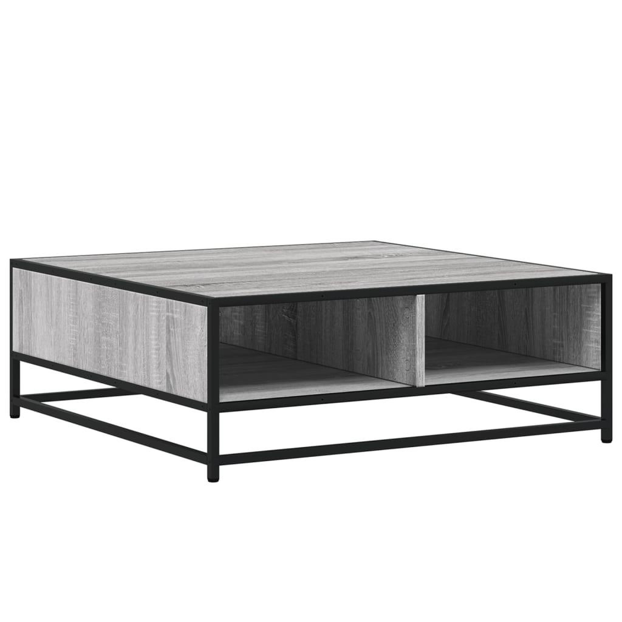 Voir la diapositive 2 : VIDAXL Table basse sonoma gris 80x80x30 cm bois d'ingenierie et metal