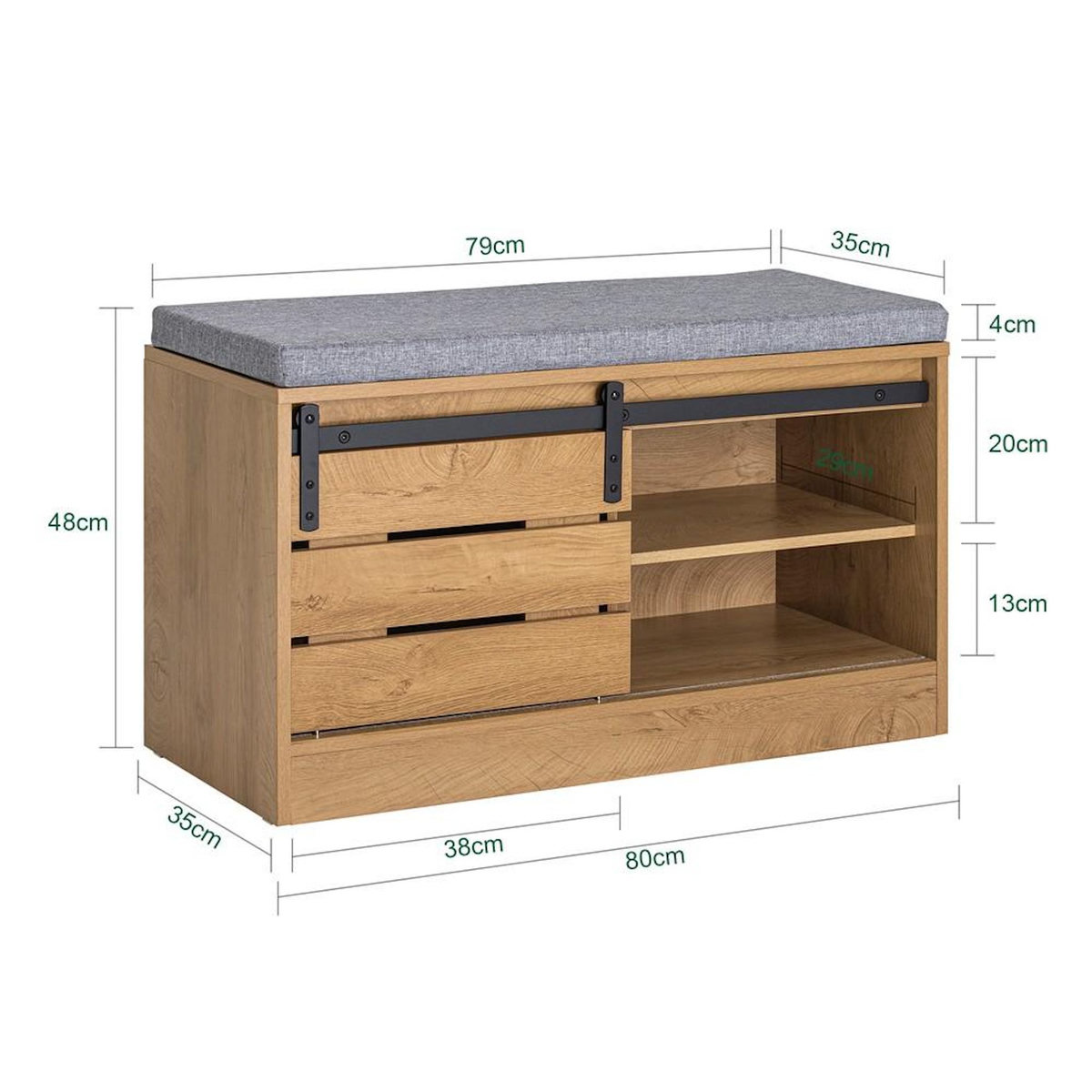 SOBUY SoBuy - Meuble À Chaussures à 3 tiroirs - Industriel - FSR120