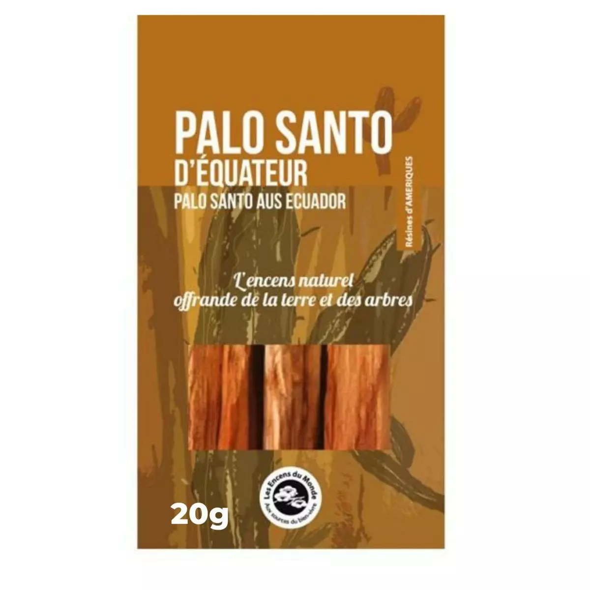 Les Encens du monde Bâtonnets de bois Palo Santo à brûler 20 g