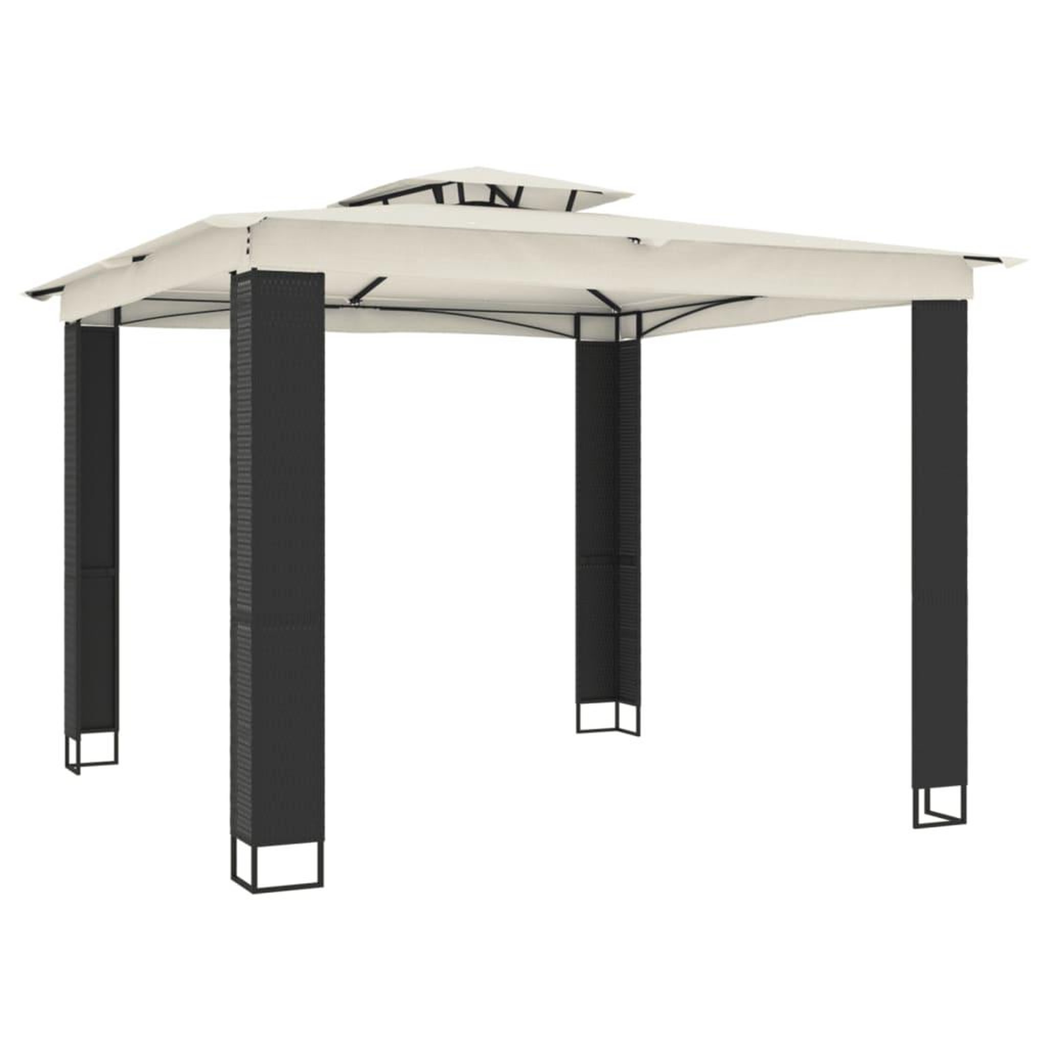 Voir la diapositive 2 : VIDAXL Tonnelle a double toit creme 2,94x2,94 m acier
