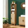 Voir la diapositive 4 : Colonne de rangement salle de bain avec cannage naturel H150cm AMANDINE 