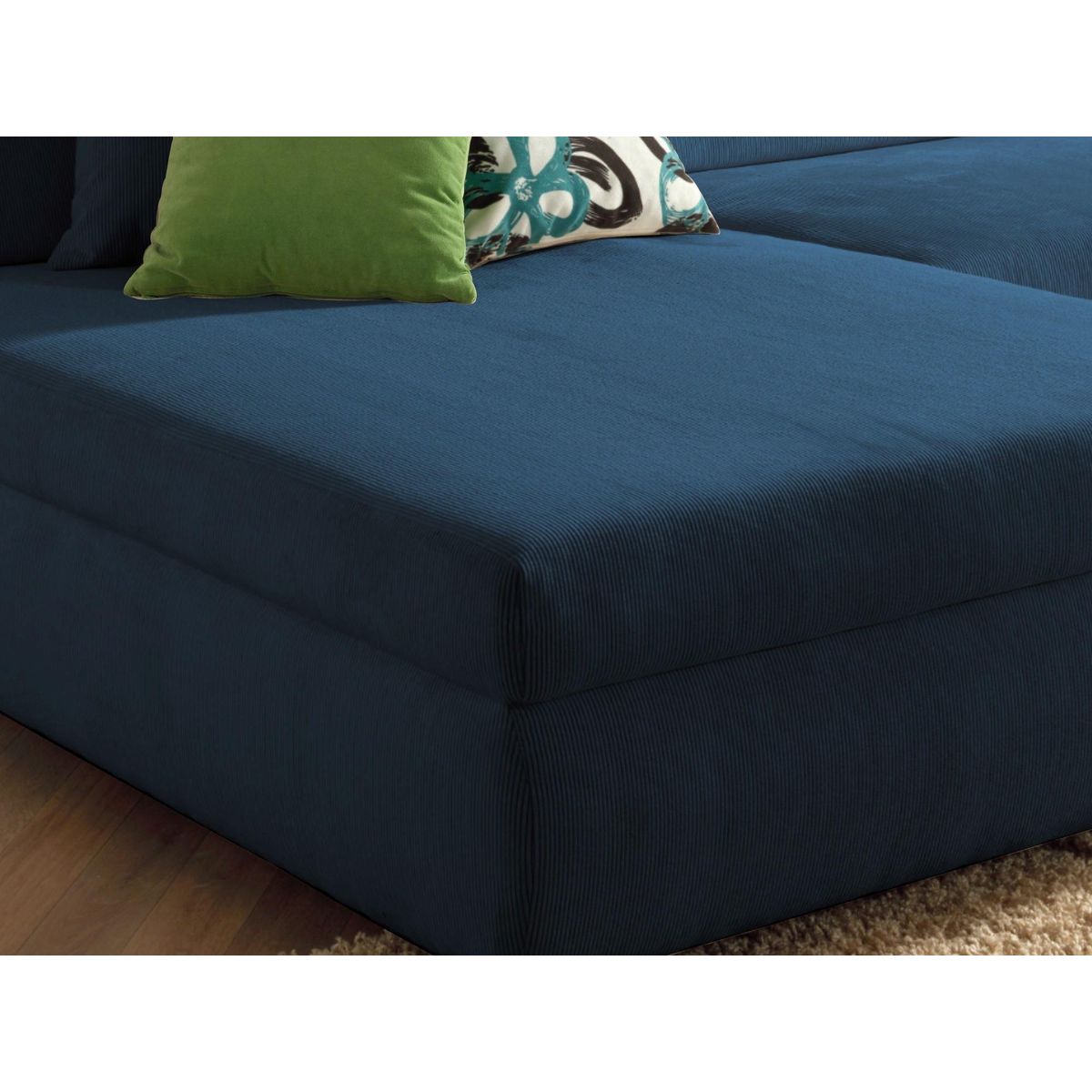 LISA DESIGN Malcom - canapé panoramique d'angle droit - en velours côtelé