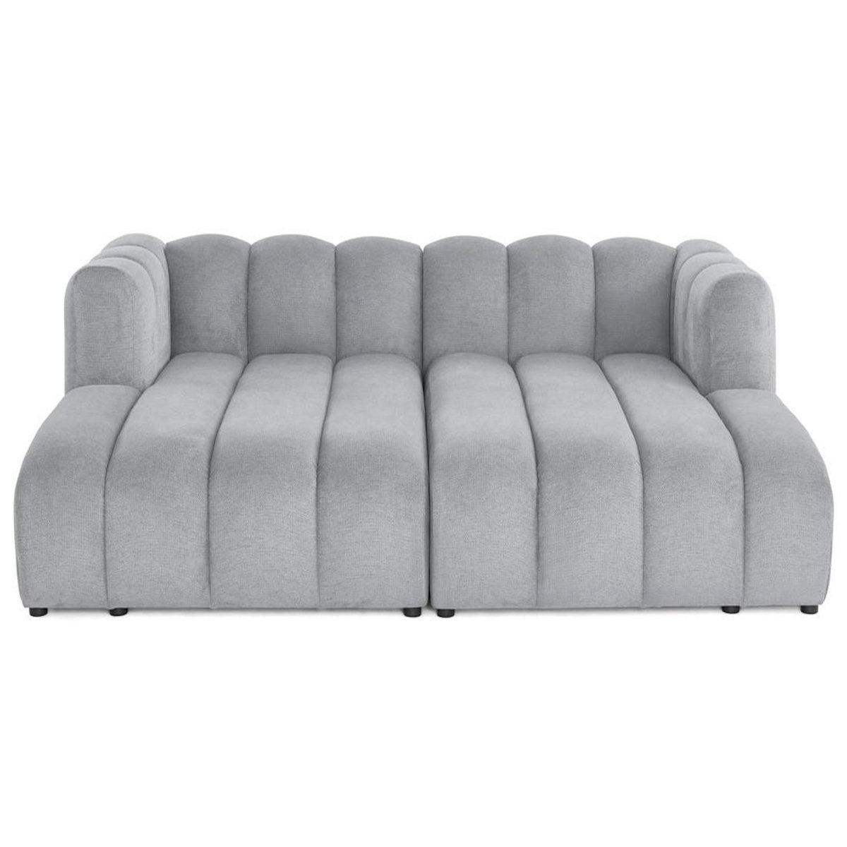 LISA DESIGN Debbie - canapé modulable droit 3 places avec double méridienne - assise profonde - en tissu texturé