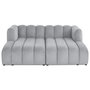 Voir la diapositive 1 : LISA DESIGN Debbie - canapé modulable droit 3 places avec double méridienne - assise profonde - en tissu texturé