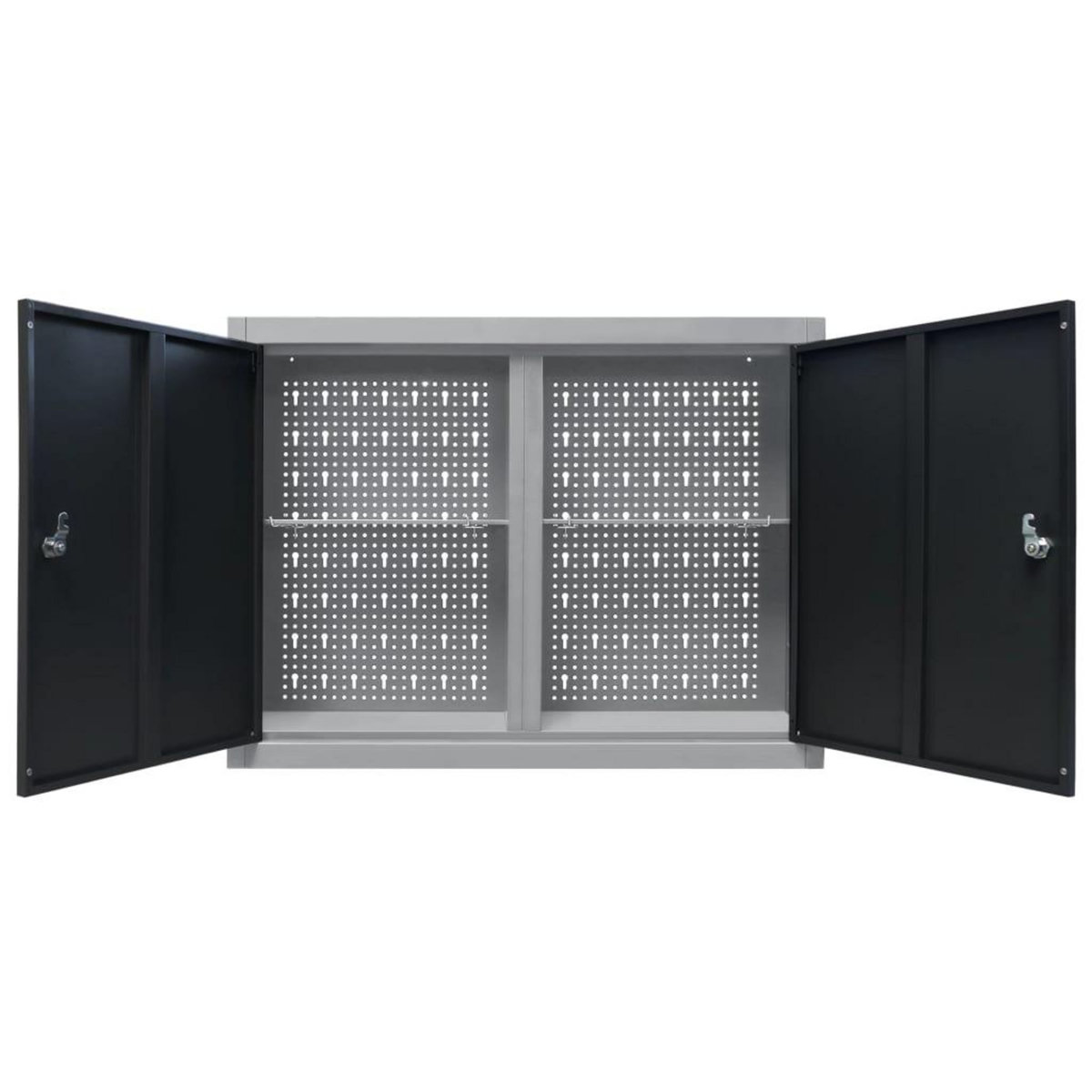 VIDAXL Armoire a outils murale Style Industriel Metal Gris et noir