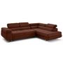 Voir la diapositive 2 : LISA DESIGN Zaria - canapé d'angle droit 5 places convertible avec coffre et têtières en velours côtelé grosses côtes