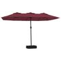 Voir la diapositive 2 : VIDAXL Parasol de jardin a double tete rouge bordeaux 449x245 cm