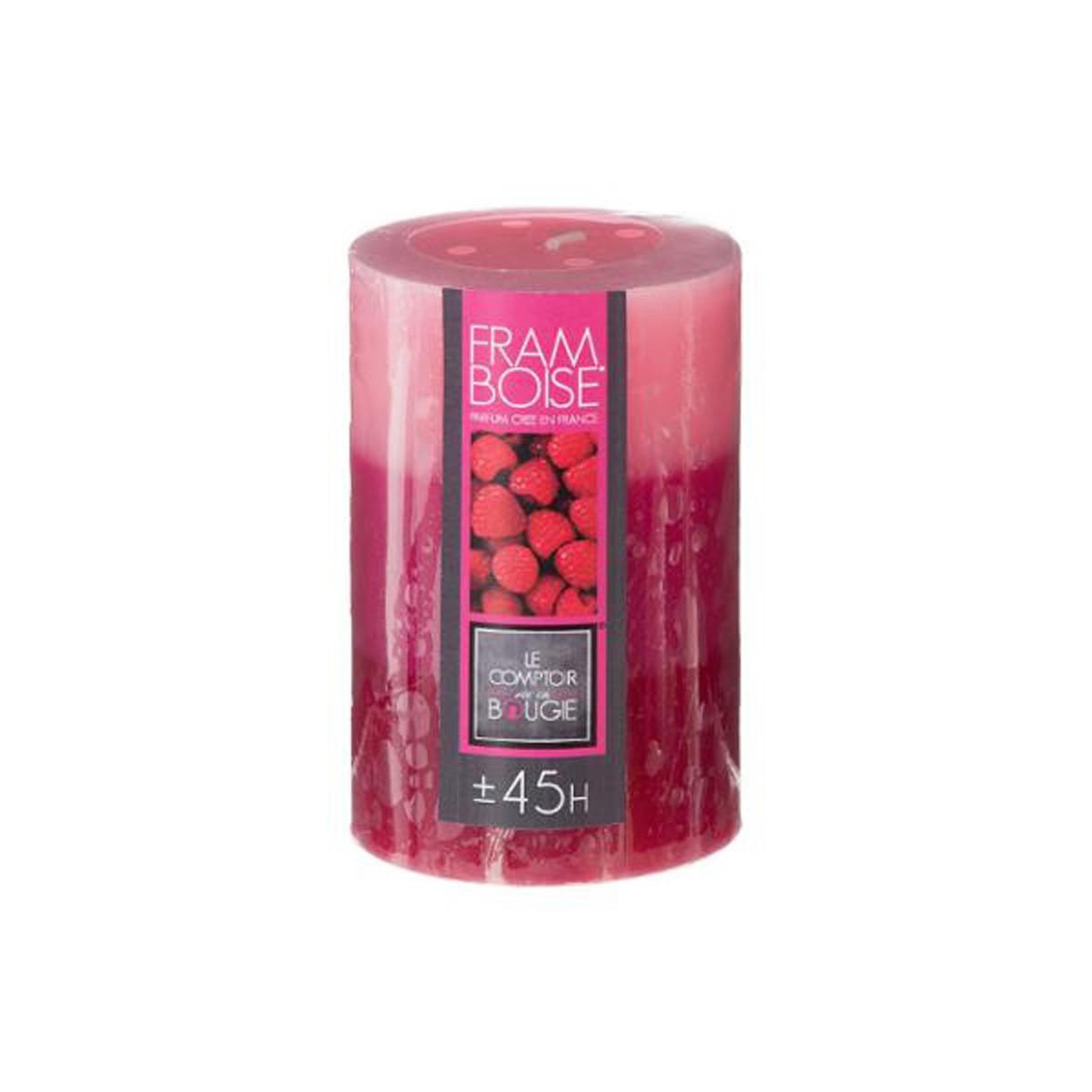 Voir la diapositive 2 : COMPTOIR DE LA BOUGIE Bougie parfumée ronde  trio  310g framboise