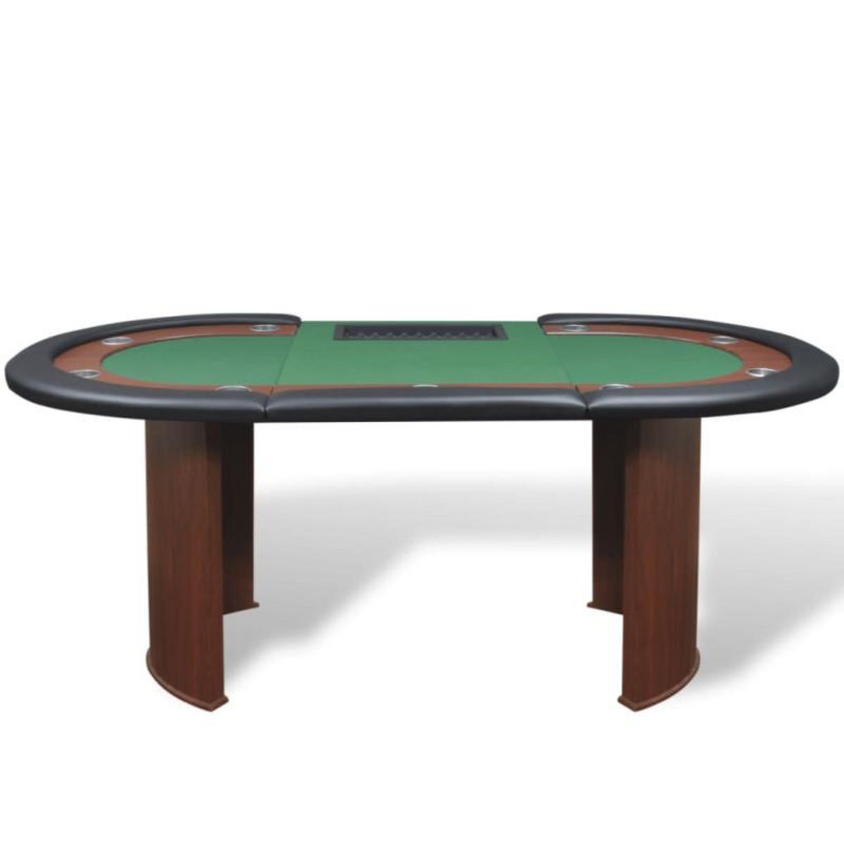 VIDAXL Table de poker pour 10 joueurs avec espace de croupier Vert