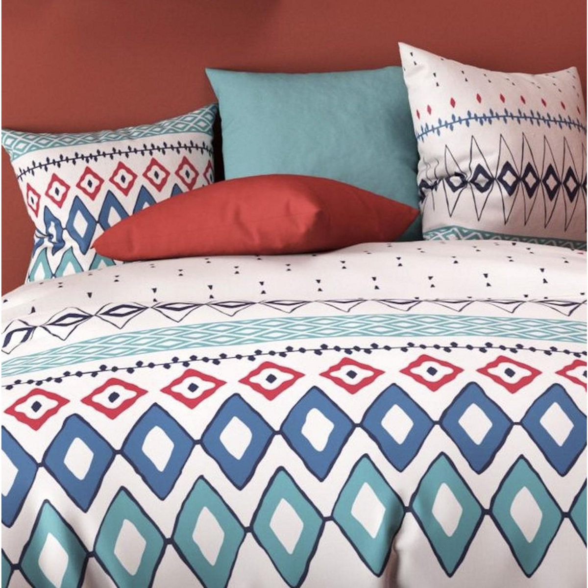 Home collection Parure housse de couette 100% coton 57fils pointillé pointillé