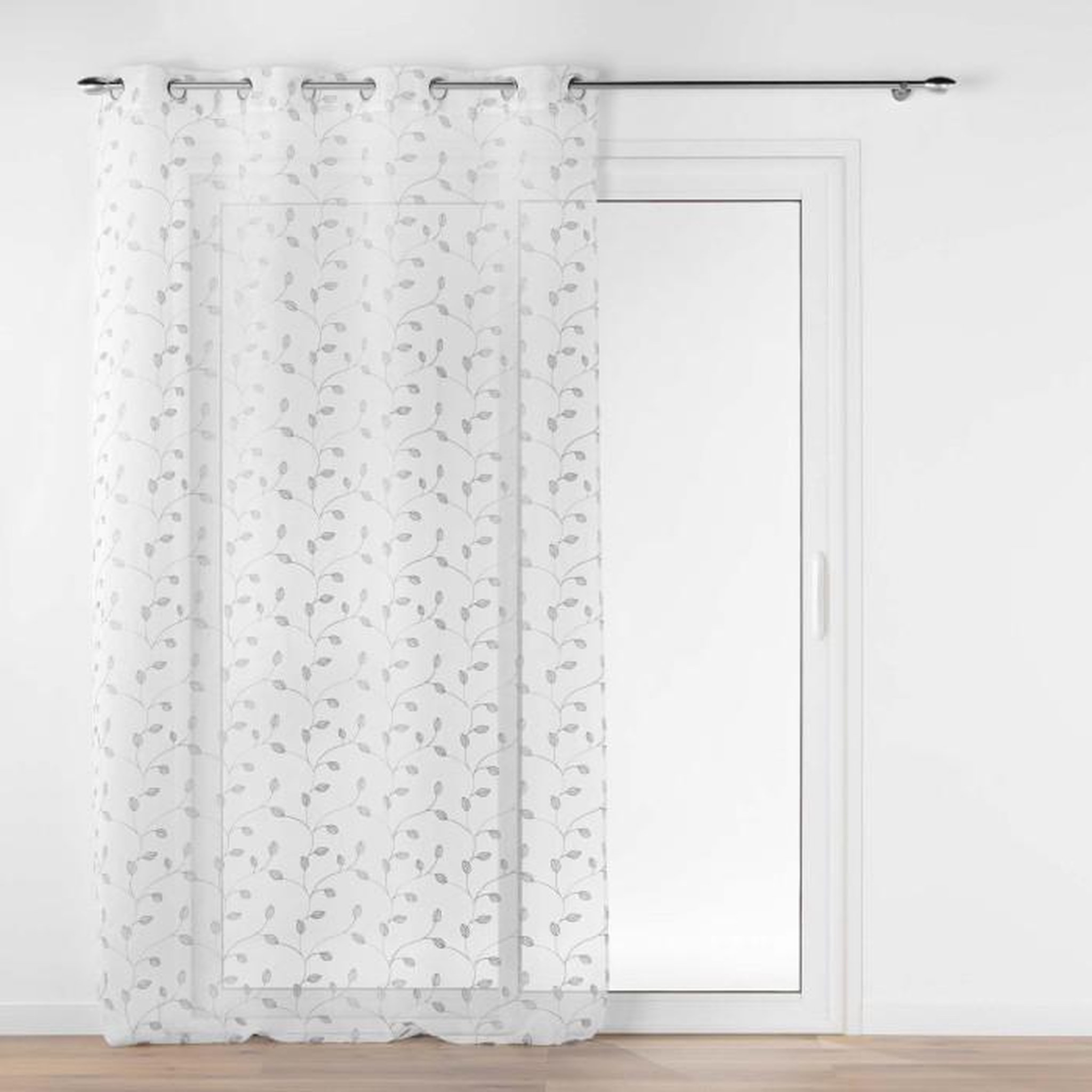 Voir la diapositive 1 : Paris Prix Rideau Voilage à Œillets  Edna  140x240cm Argent
