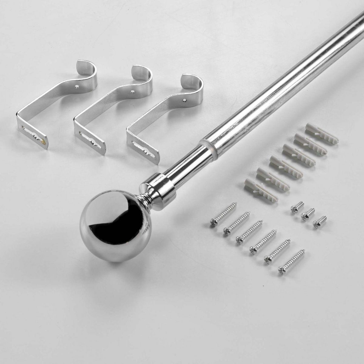 Douceur d'Intérieur Kit de tringle à rideaux extensible Eclipse - L210 /L380 cm - Chromé