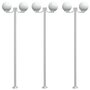 Voir la diapositive 2 : VIDAXL Lampadaires d'exterieur 3 pcs argente 215 cm acier inoxydable