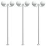 Voir la diapositive 2 : VIDAXL Lampadaires d'exterieur 3 pcs argente 215 cm acier inoxydable