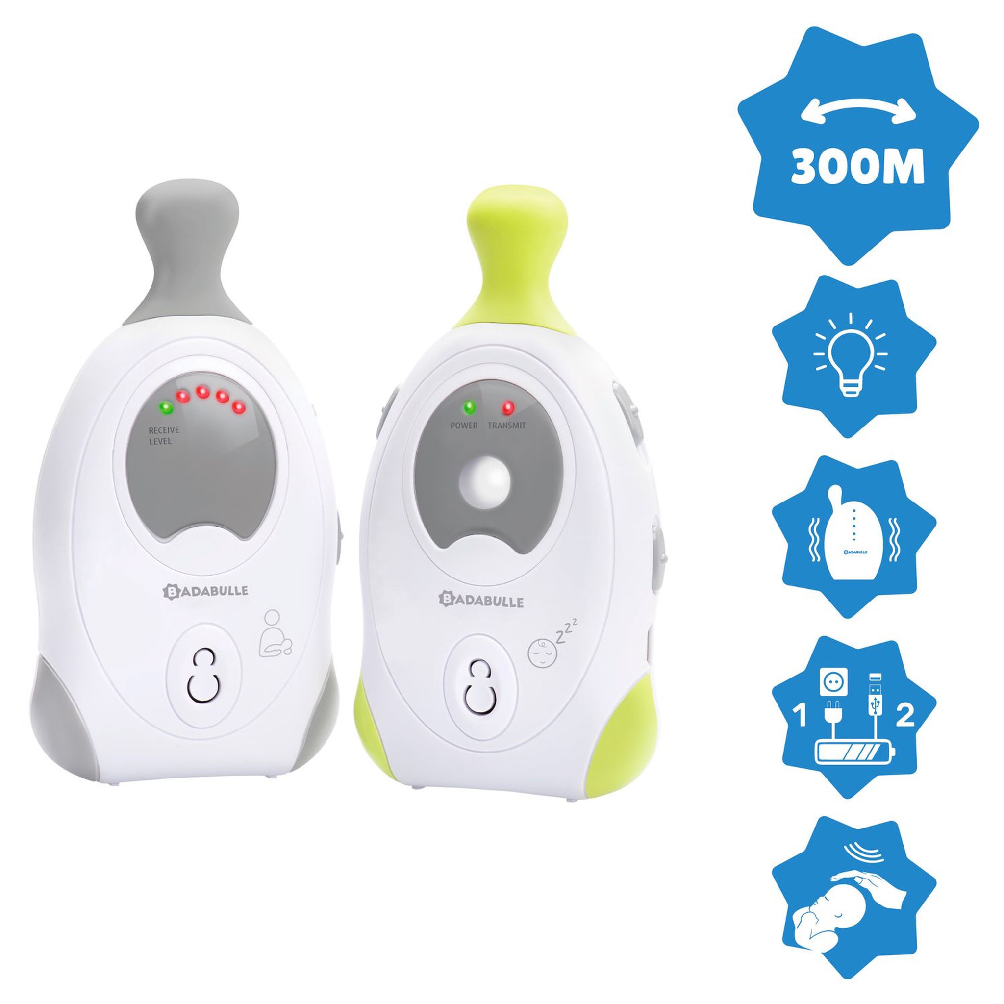 Voir la diapositive 3 : BADABULLE Babyphone Baby Online 300 m+