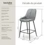 Voir la diapositive 6 : tectake Chaise de bar rembourrée avec une housse douce Tissu gris/noir Ensemble de 6 pièces