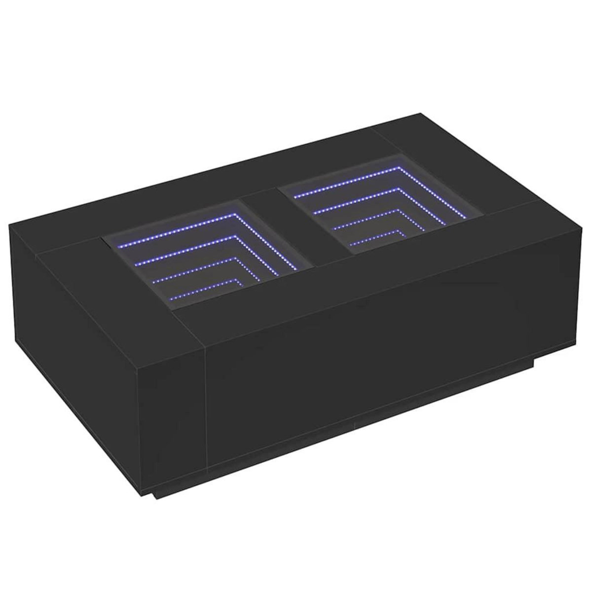 VIDAXL Table basse avec LED infini noir 116x69x40 cm