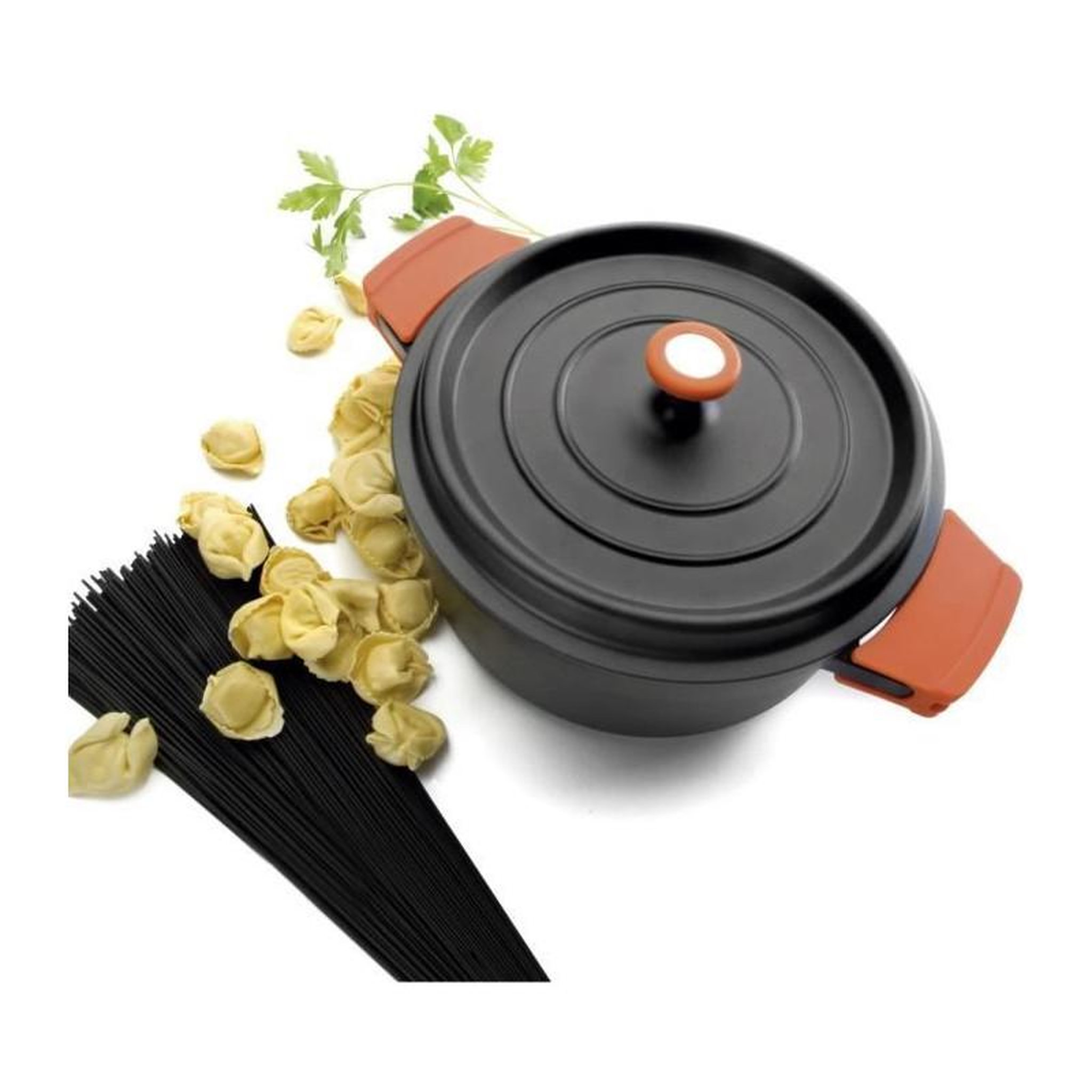Voir la diapositive 4 : Lacor Cocotte ronde en fonte émaillée 24cm noir - 25925
