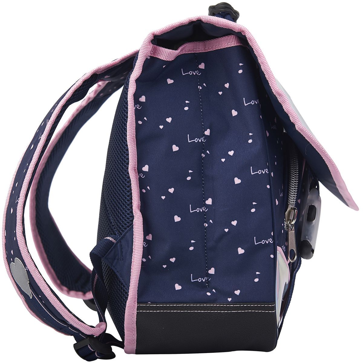 Love Love Cartable 38 cm CP/CE1/CE2 bleu et argent 