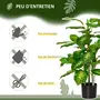HOMCOM Arbre artificiel plante artificielle Calathea H. 95 cm tronc branches lichen feuilles grand réalisme pot inclus