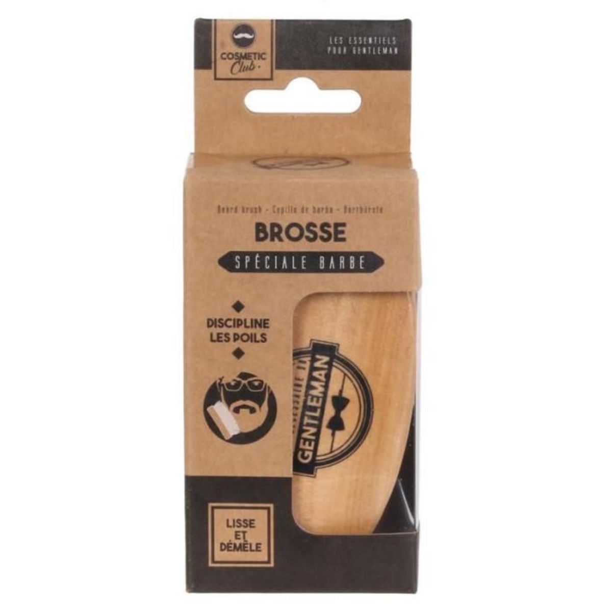 Paris Prix Brosse à Barbe en Bois  Gentleman  9cm Beige
