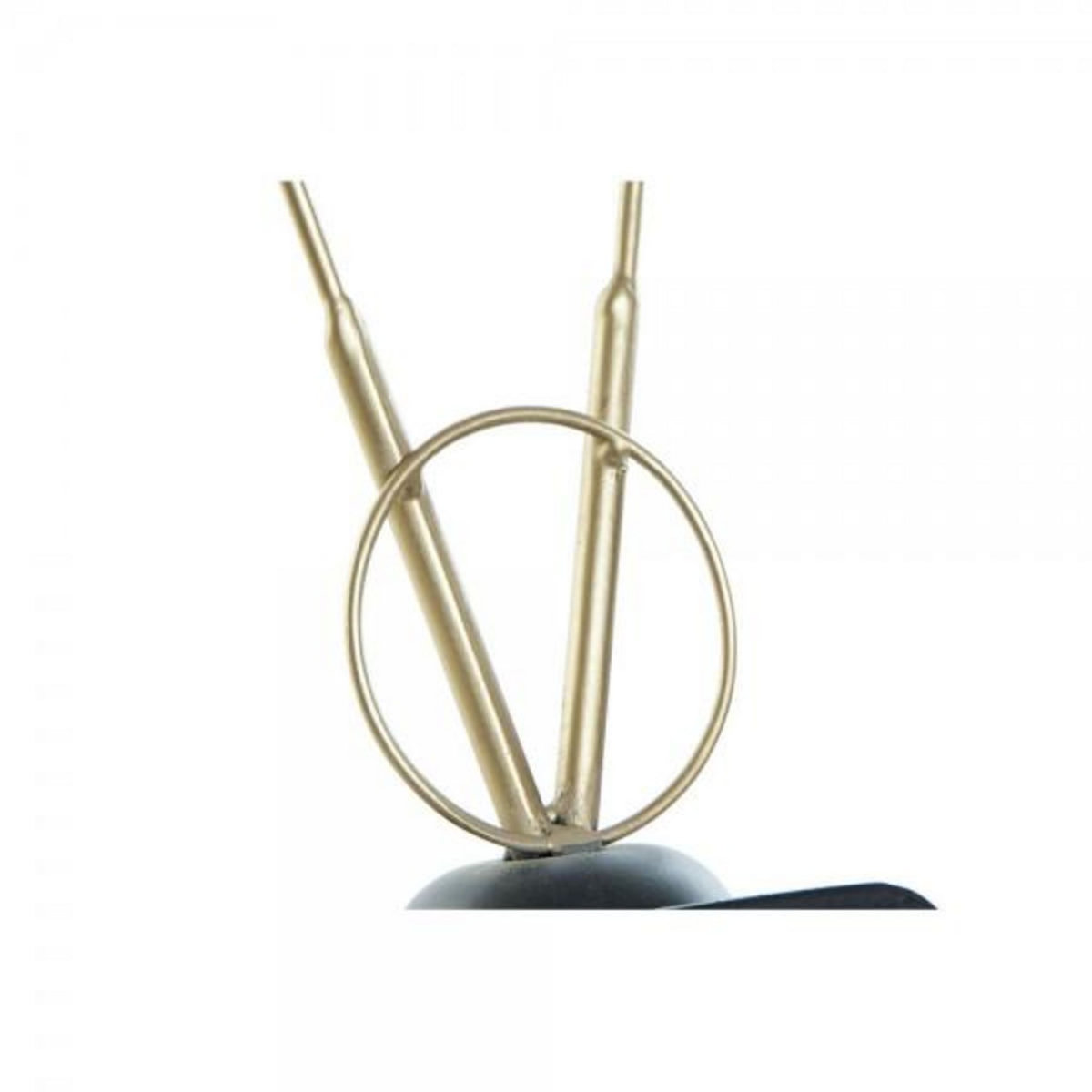 AAAAA Horloge de table DKD Home Decor Noir Doré Verre Fer Vintage 15,5 x 8,5 x 32 cm