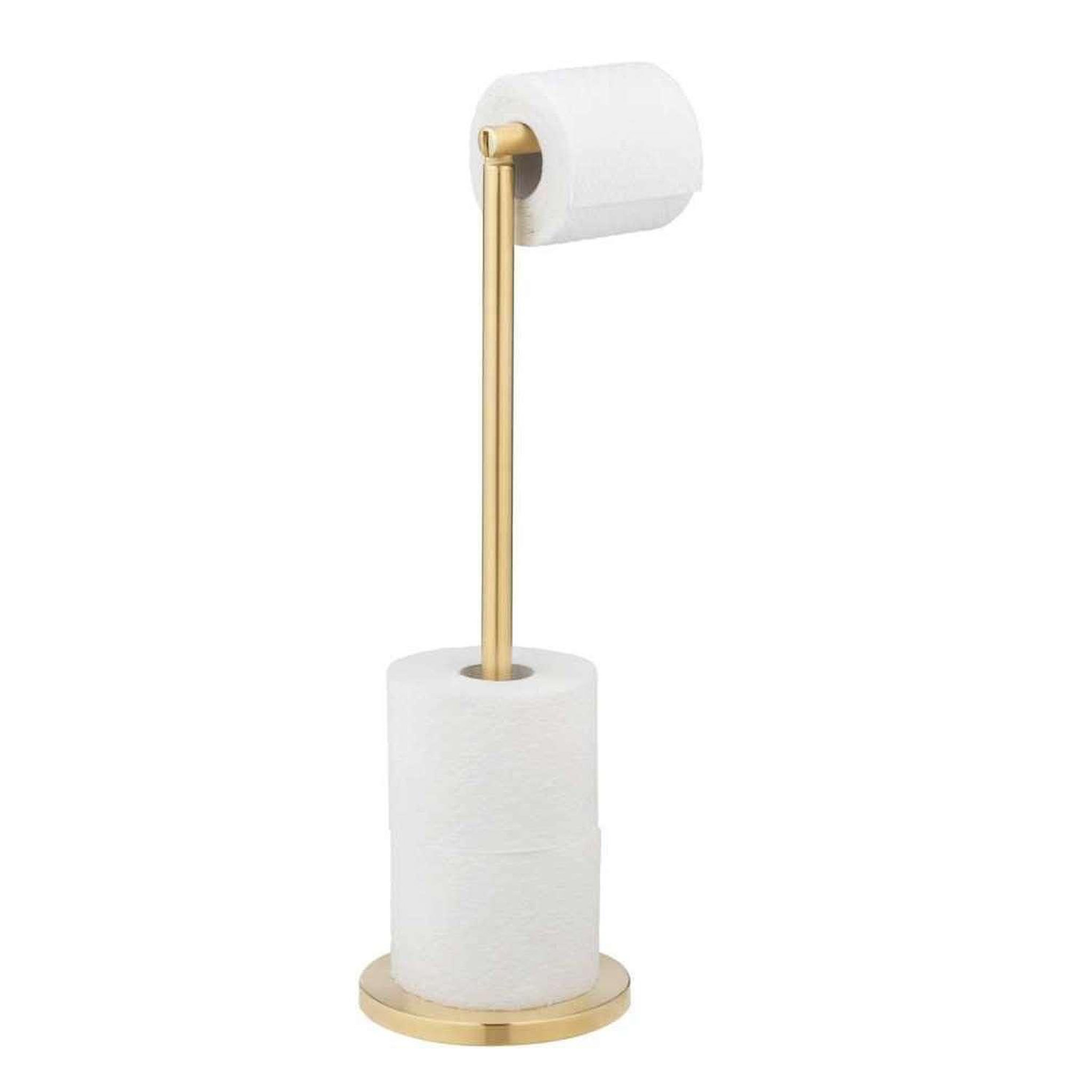 Voir la diapositive 2 : Wenko Porte papier toilette 2 en 1 - or