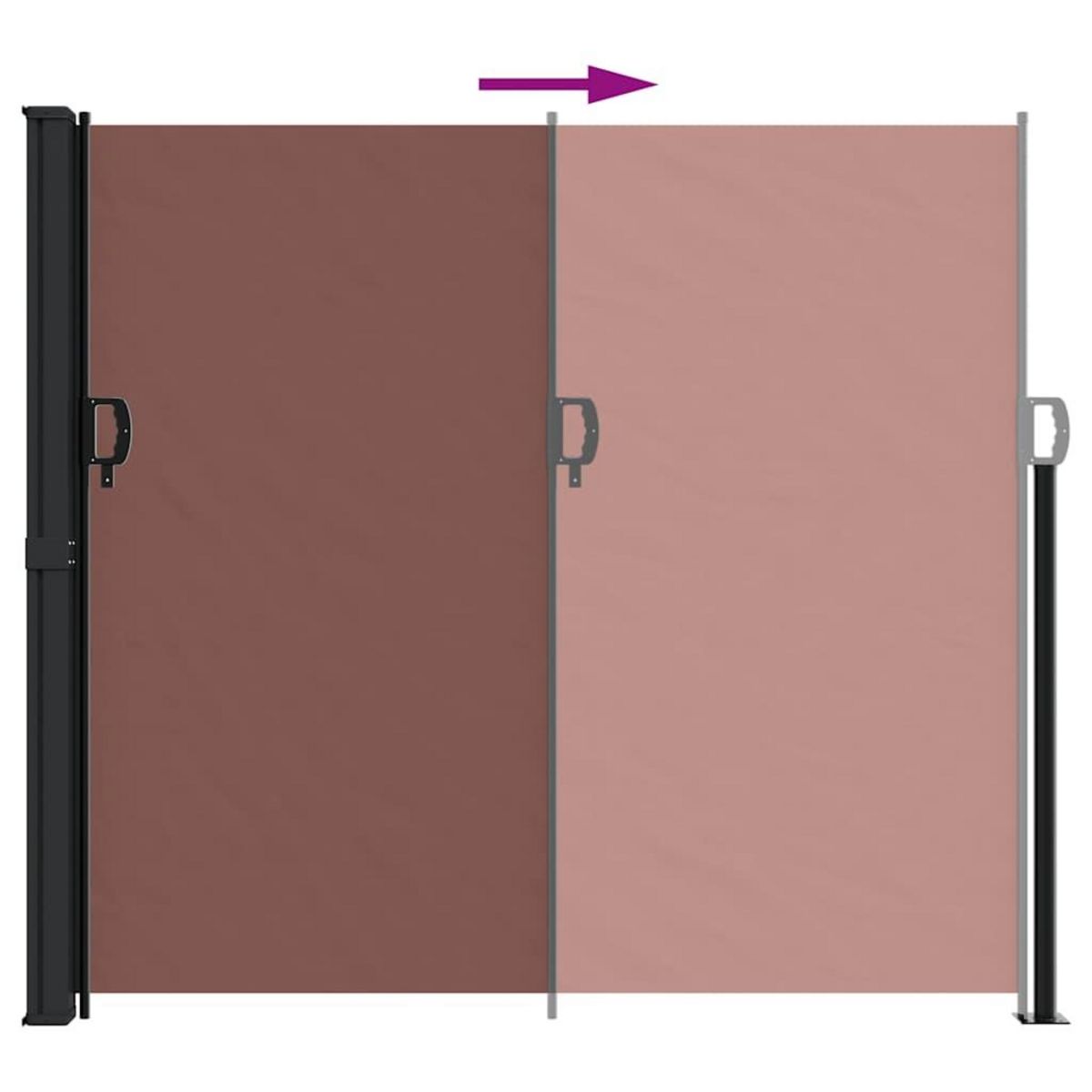 VIDAXL Auvent lateral retractable marron 180x600 cm