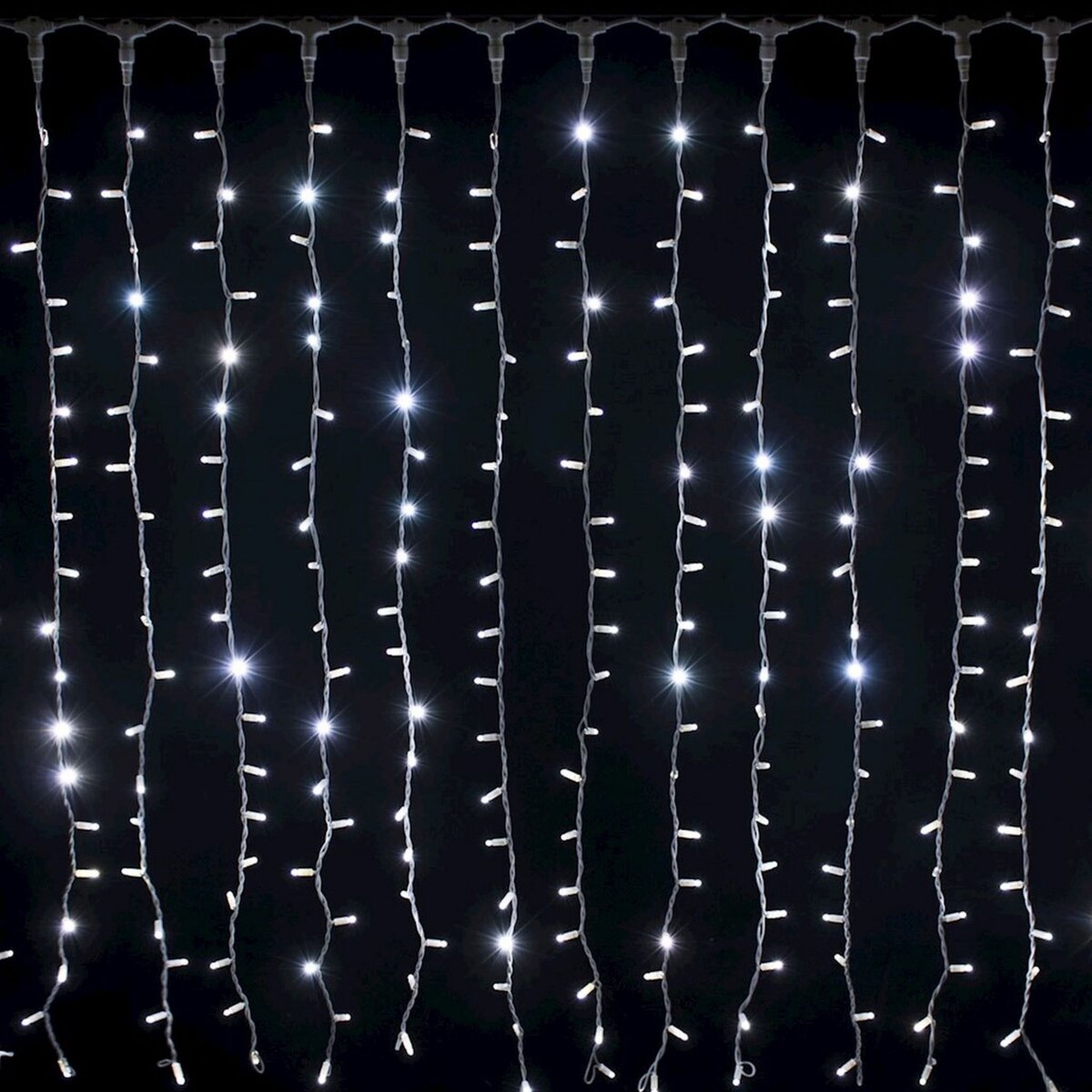 LOTTI Rideau lumineux raccordable Noël Ixia - 2 x 1,5 mètres - Blanc froid  pas cher 