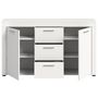 Voir la diapositive 3 : BEST MOBILIER Stafford - buffet bas - blanc - 3 tiroirs et 2 portes - 125 cm
